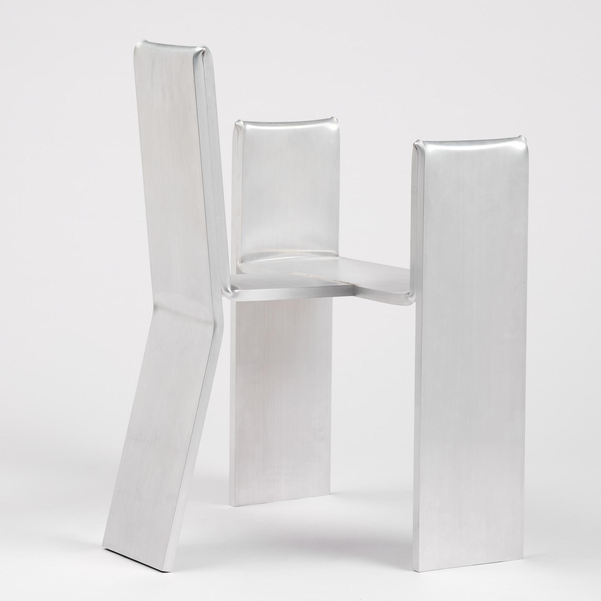 David Taylor, stol, unik, "Aluminium Chair", Studio Mellösaverken, Sverige, 2025.