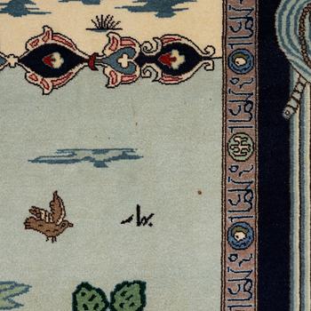 Matta, figural Täbriz, ca 275 x 178 cm.