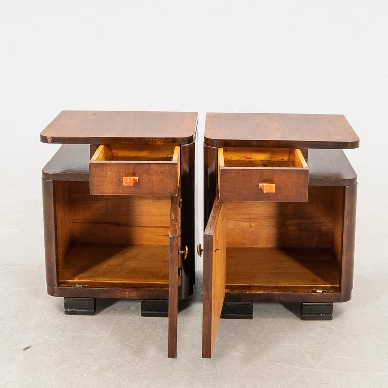 Bedside tables, a pair from the first half of the 20th century.