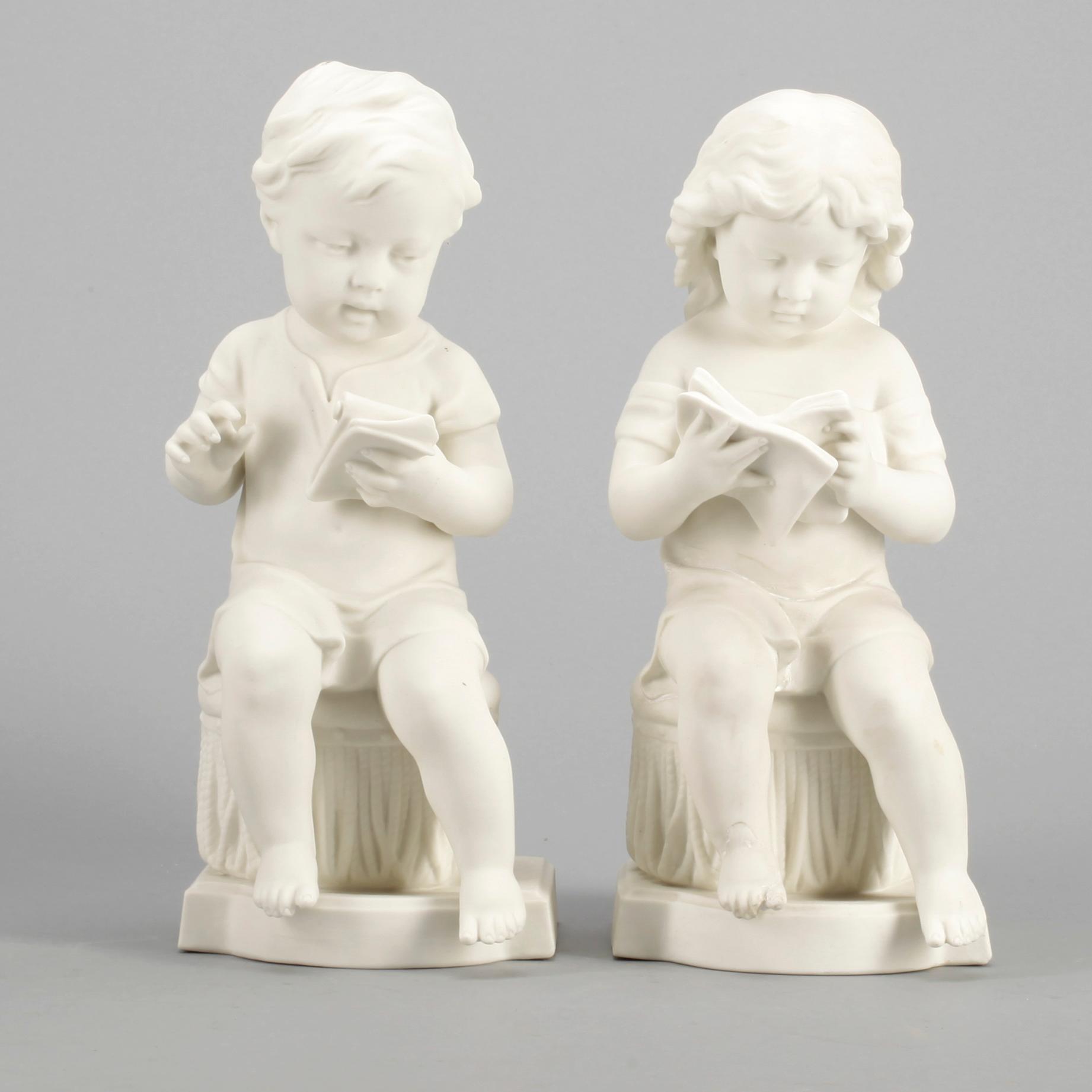 FIGURINER, 2 st, parian, Gustavsberg, 1920.