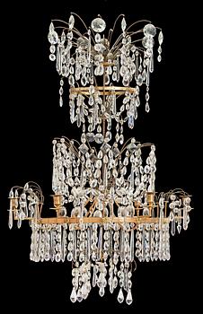 A Gustavian circa 1800 six-light chandelier.