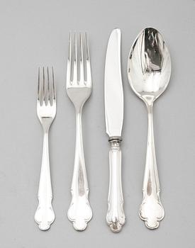 BESTICKUPPSÄTTNING, 40 del, silver, modell Disa. Tot vikt inkl knivblad 1450 g.