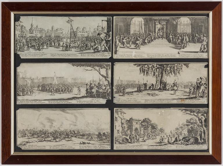 JACQUES CALLOT, after, six engravings.