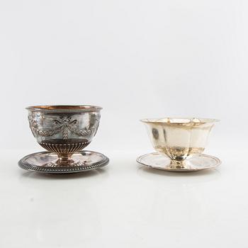 Sauce bowls 4 pcs, silver-plated, first half of the 20th century.