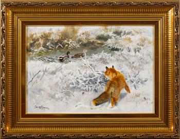 BRUNO LILJEFORS, oil on canvas, signed.