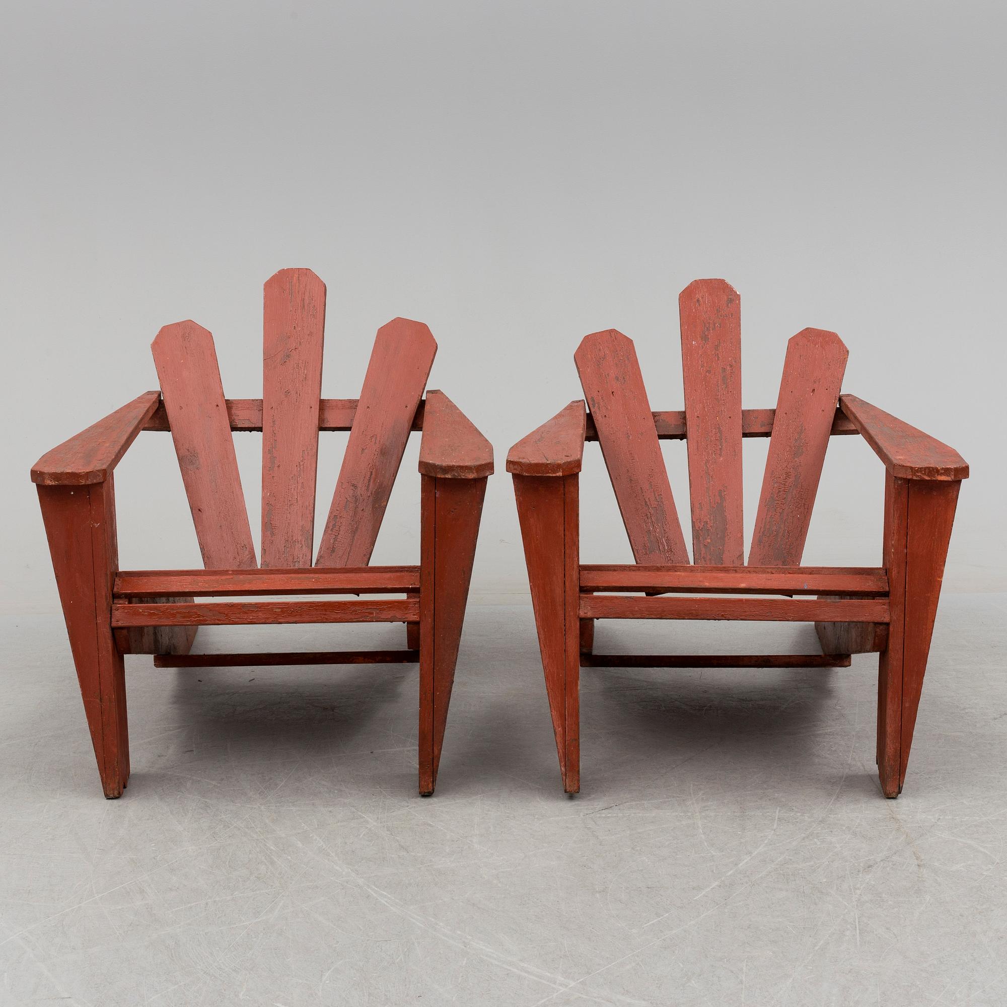 TRÄDGÅRDSFÅTÖLJER, ett par, 1900-talets andra hälft.