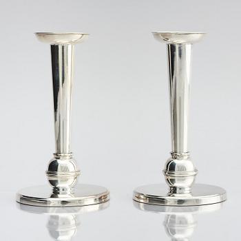 Carl Fredrik Carlman, a pair of silver candlesticks, Stockholm, Sweden 1955.