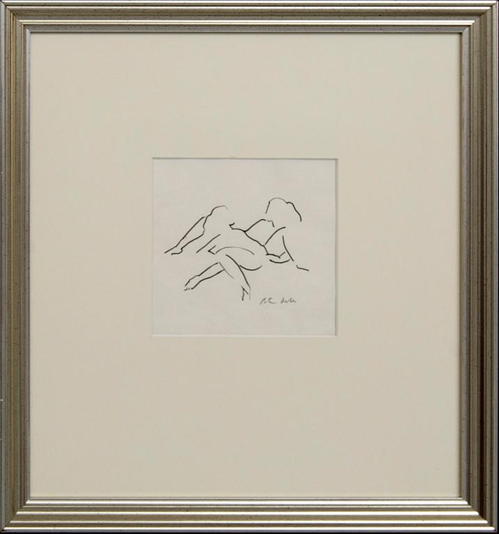 Peter Dahl, a signed ink drawing.