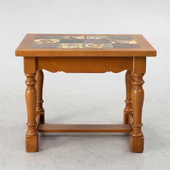 Allan Ebeling, table with various ceramic tiles, Torshälla, mid 1900s.