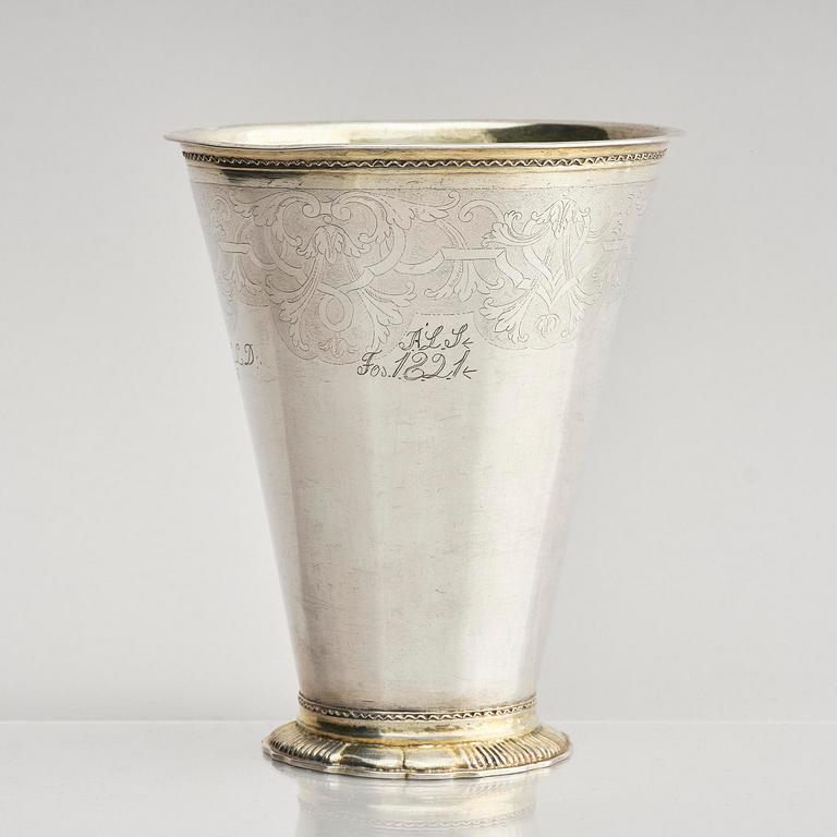 A Swedish parcel-gilt silver beaker, mark of Christoffer Wasserman, Lindesberg 1763.