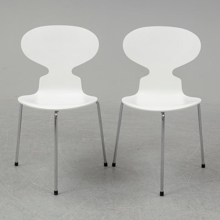 ARNE JACOBSEN, stolar, 6 st, "Myran", Fritz Hansen, Danmark, 2004.