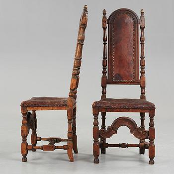 A pair of 18th century Baroque chairs.