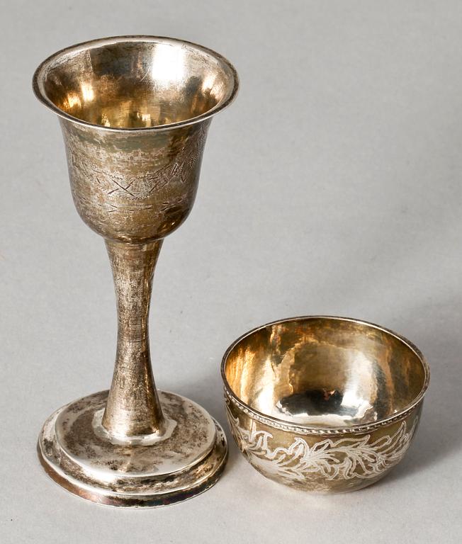 TUMLARE OCH KALK, silver, kalken av Olof Hagrelius, Mariefred 1809, vikt tot 65g.