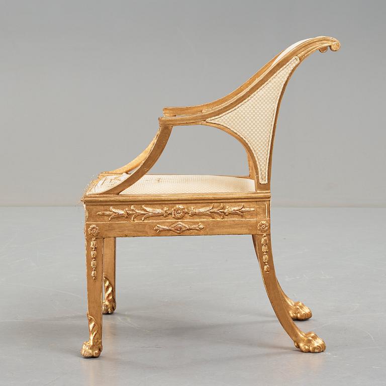 A Swedish Royal late Gustavian armchair, early 19th century.