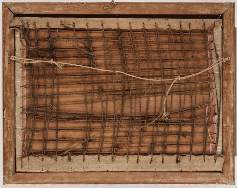 Embroideries, 1 pair, "Vue des Environs de Bayonne", signed and dated.