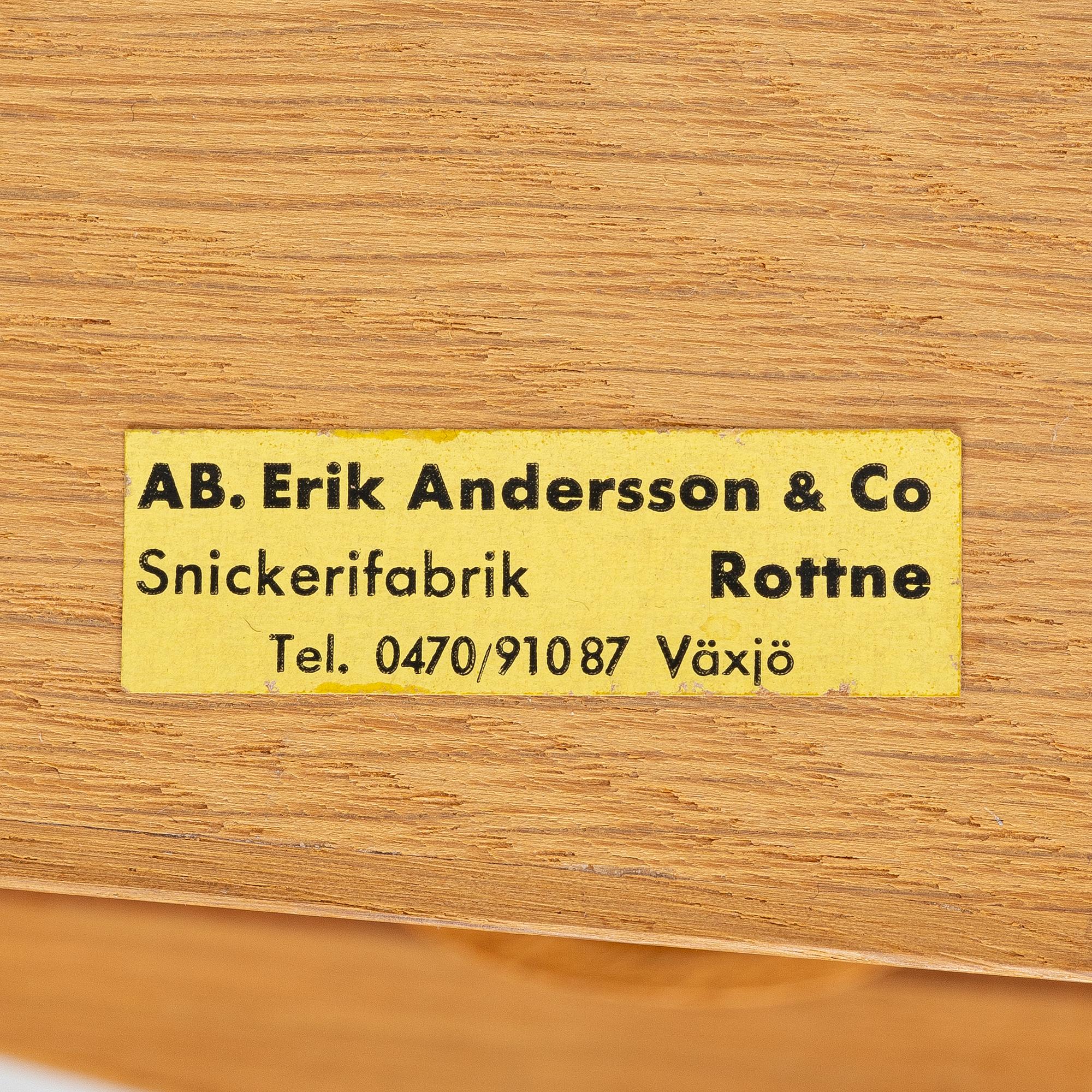 Sängbord, ett par, AB Erik Andersson & Co snickerifabrik, Växsjö, 1950/60-tal.
