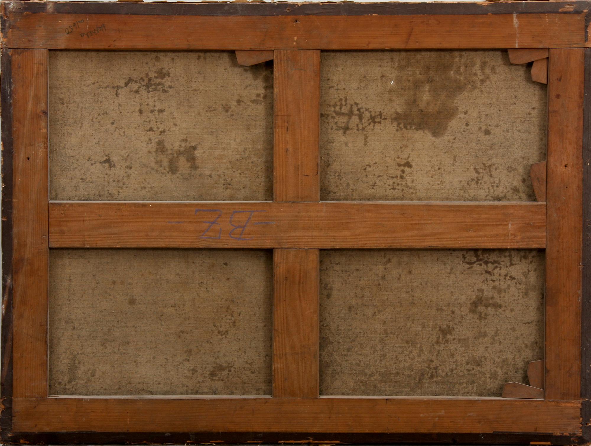 OKÄND KONSTNÄR, olja på dubblerad duk, 1700-tal.