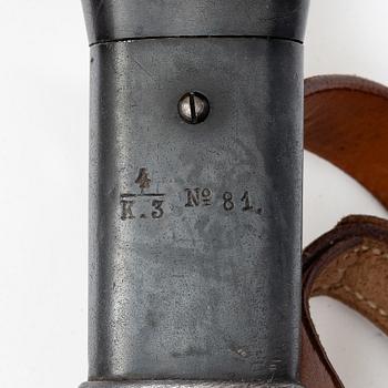 A Swedish 1893 pattern cavalry sabre, with scabbard.