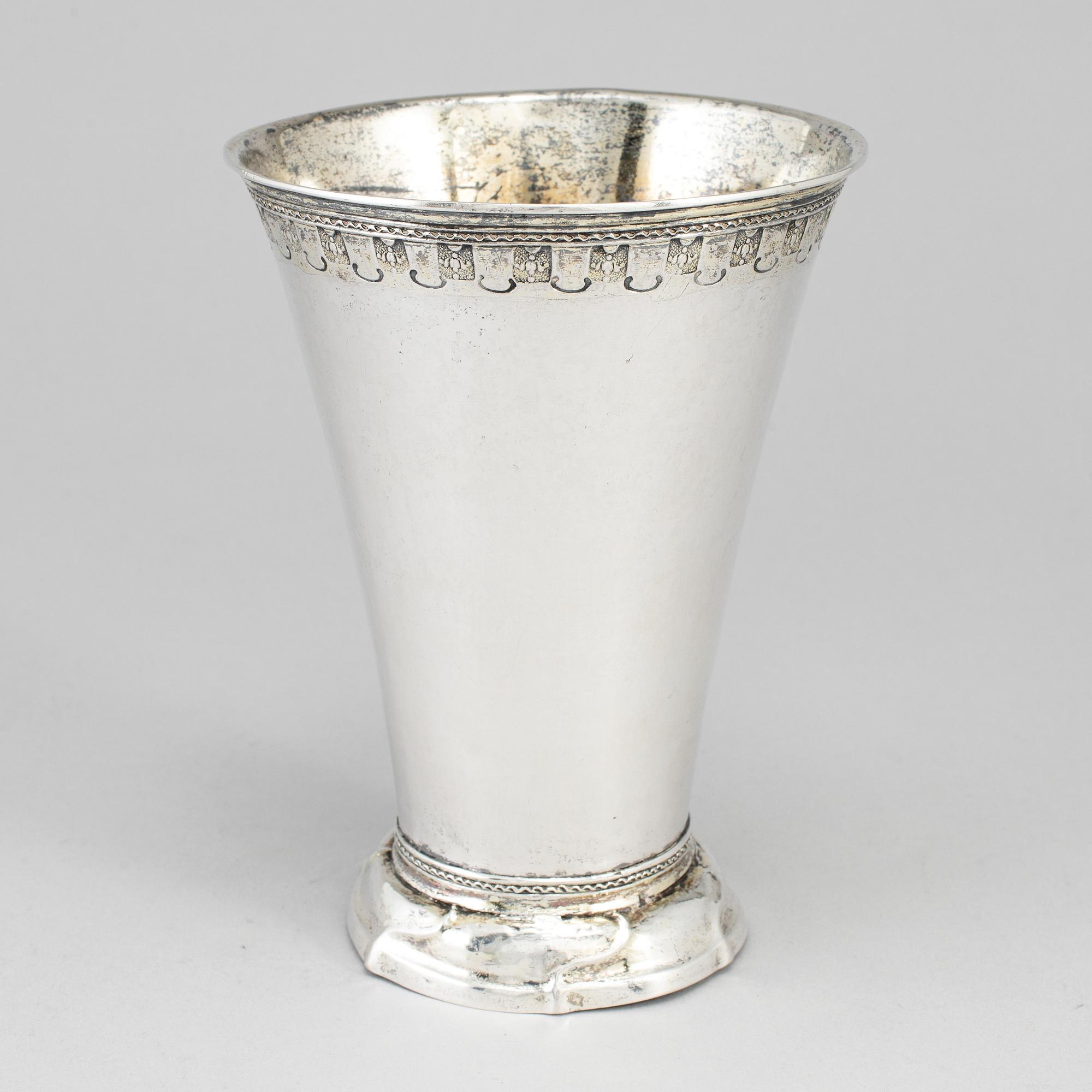 LORENS STABEUS, a silver beaker, Stockholm 1763.