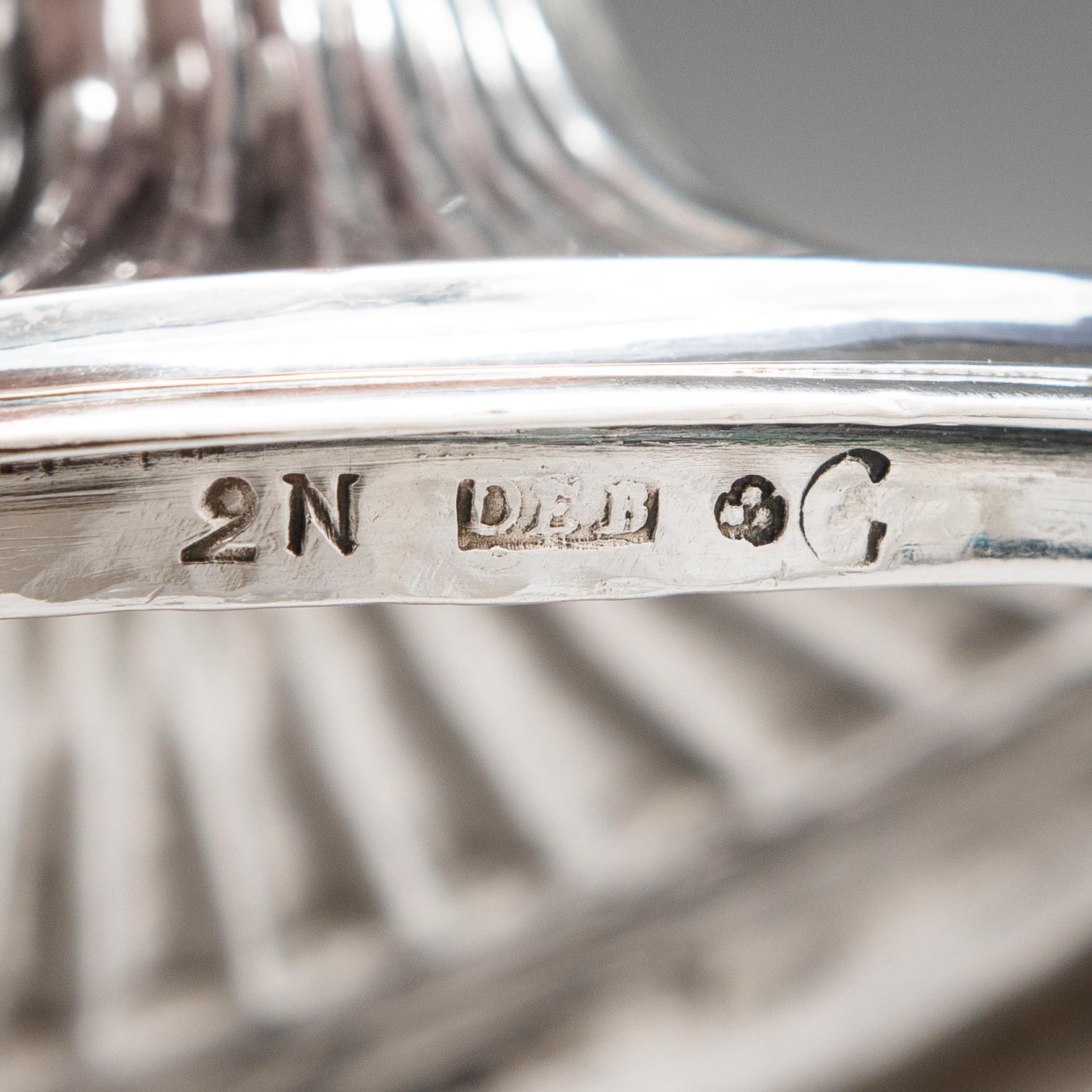 Sockerskålar, ett par, silver, gustavianska, Daniel Elfboms änka, Gävle 1795.