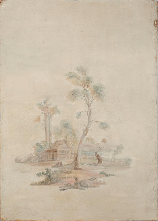 VÄGGFÄLT, 4 st, från Ekholmsnäs gård, 1700/1800-tal.