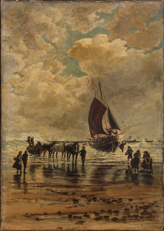 OKÄND KONSTNÄR, olja på duk, signerad W.Boosey 1800-tal.