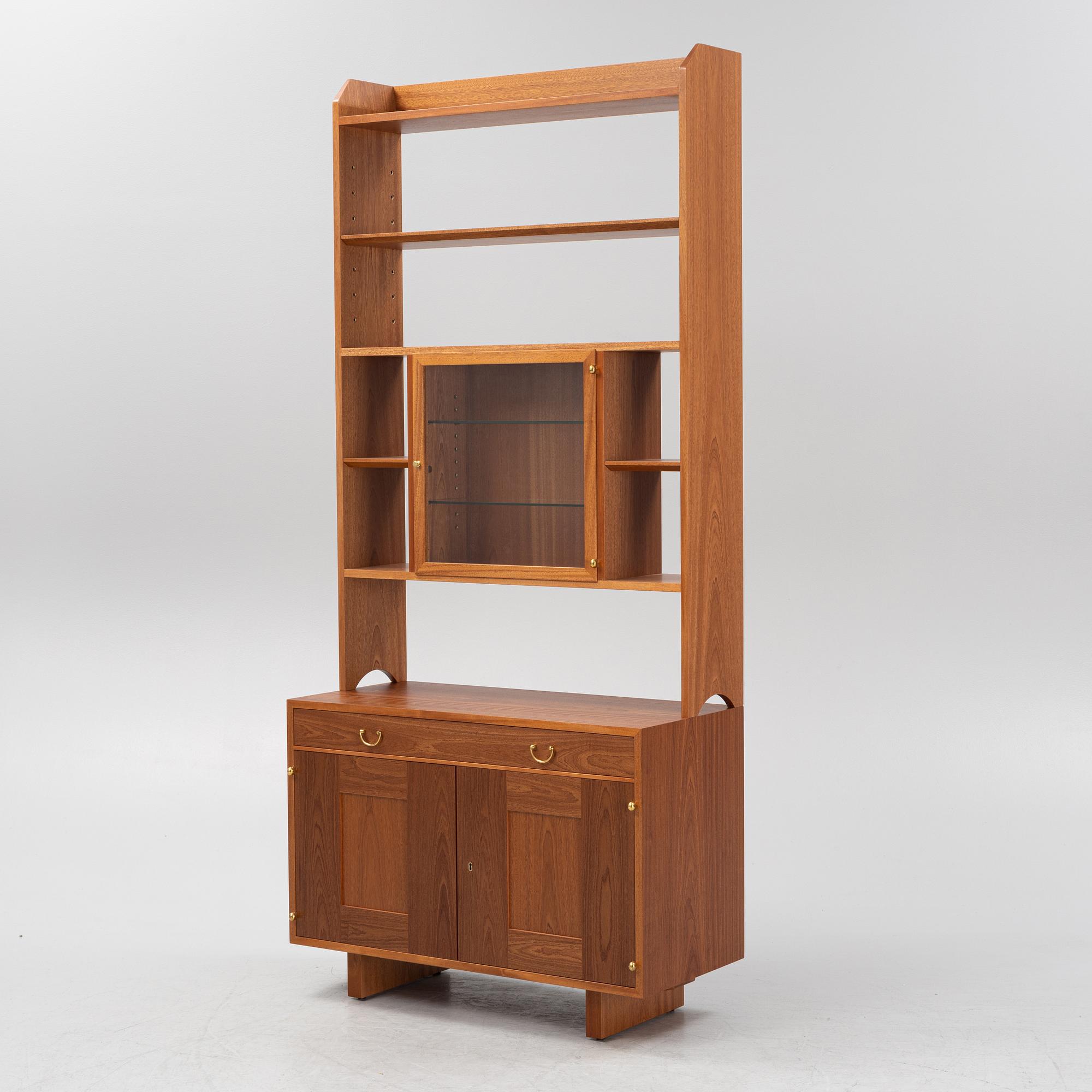 Josef Frank, a mahogany book case with vitrine and cabinet, Firma Svenskt Tenn.