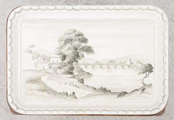 Josef Ekberg, a Rococo style tea table, Gustavsberg, first half of the 20th Century.