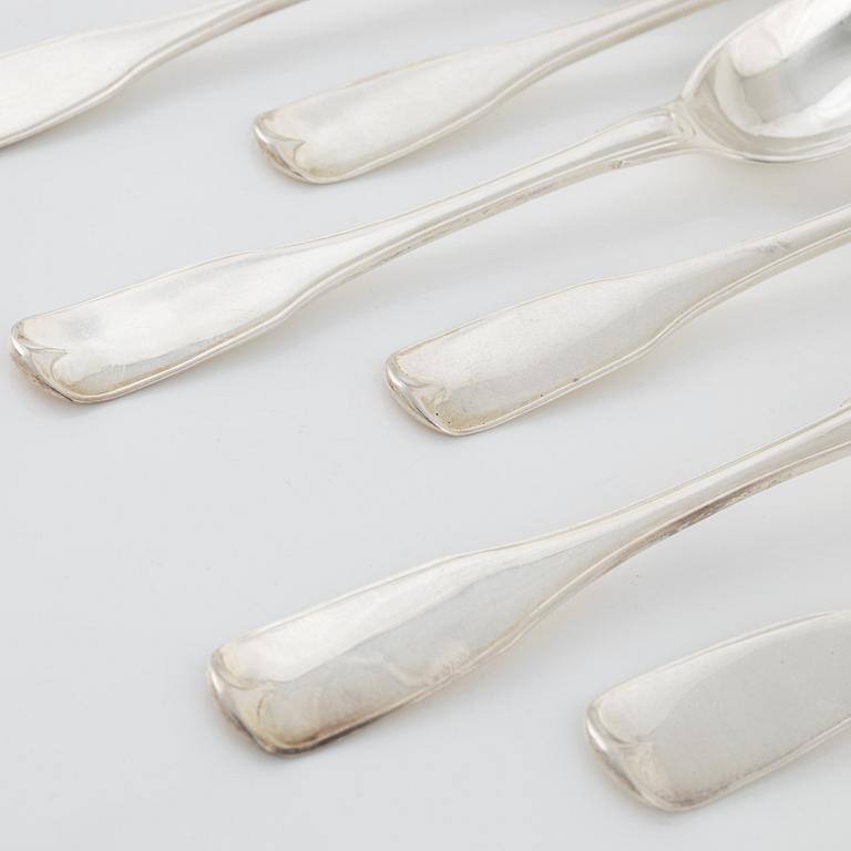 Bordsskedar, 12 st, silver, Carl Magnus Ryberg, Stockholm, 1806.