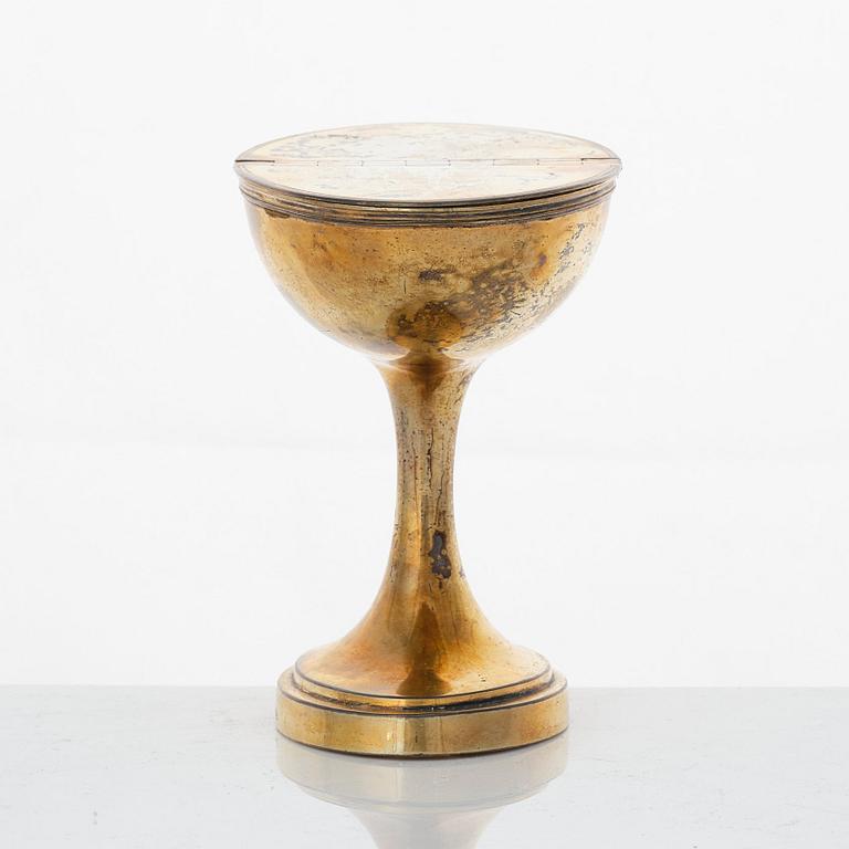 A Swedish early 19th century silver-gilt dubble salt-cellar, mark of Pehr Zethelius, Stockholm 1807.