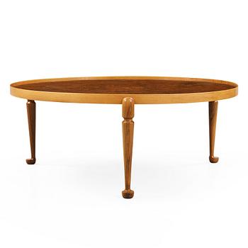 Josef Frank, a burled wood top sofa table nr 2139 by Svenskt Tenn Sweden 1950-60's.