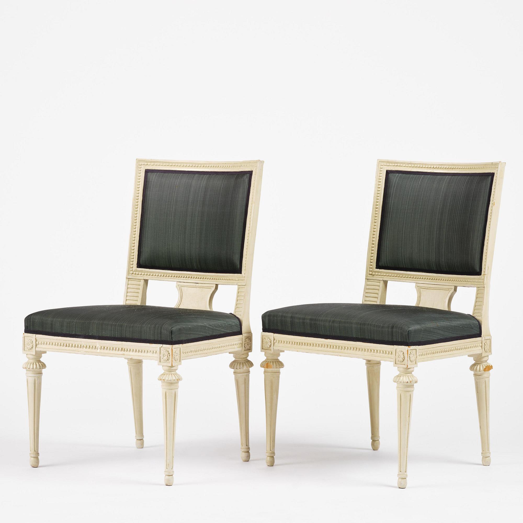 A set of eight (6+2) klismos-chairs attributed to C. J. Wadström (master 1788-1816).
