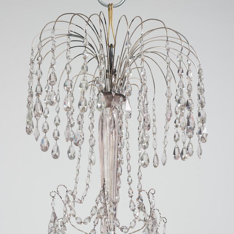 A Louis XVI-style six-light candelier, Austria/Bohemia, late 18th century.