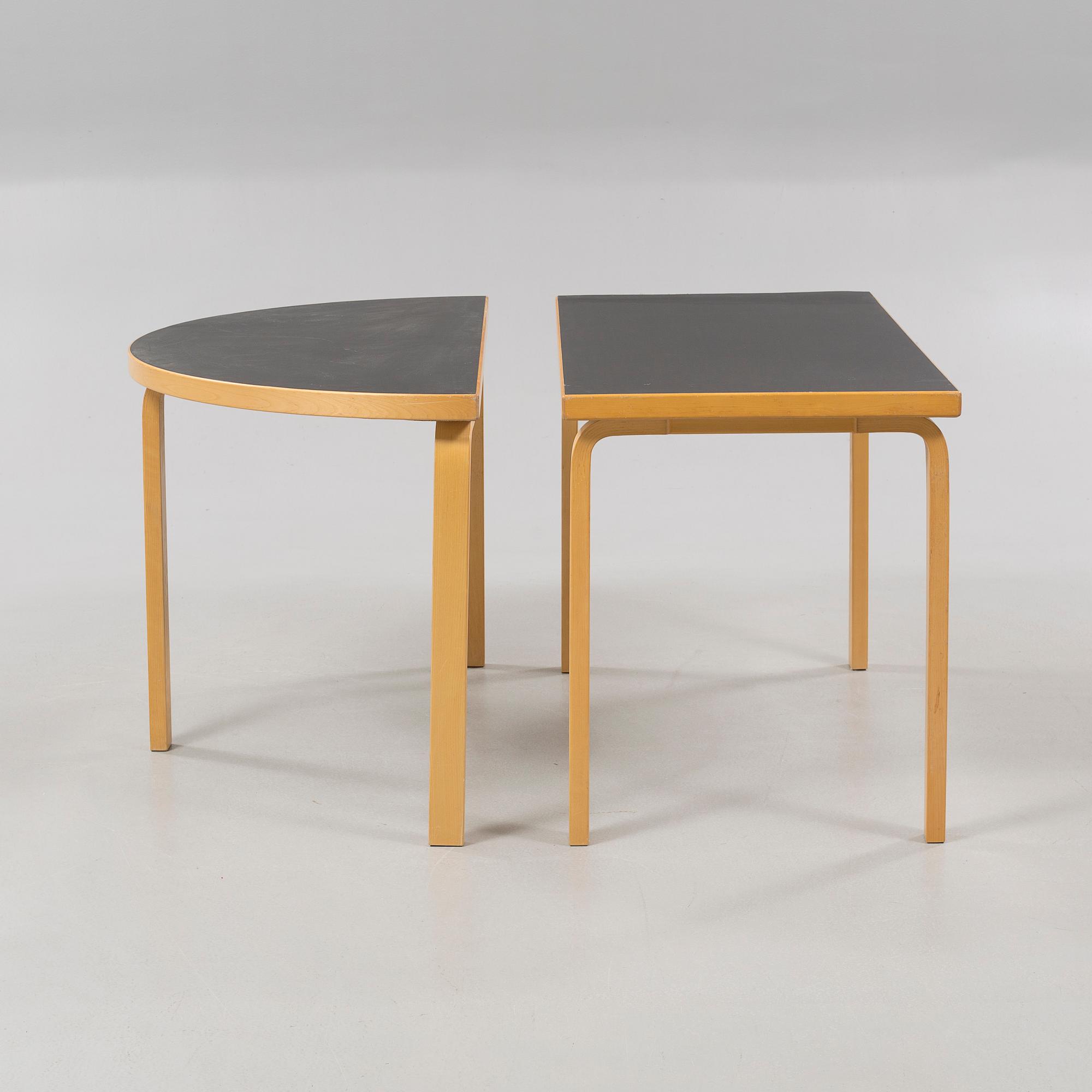 Two ALVAR AALTO tables for Artek, second half of the 20th century.