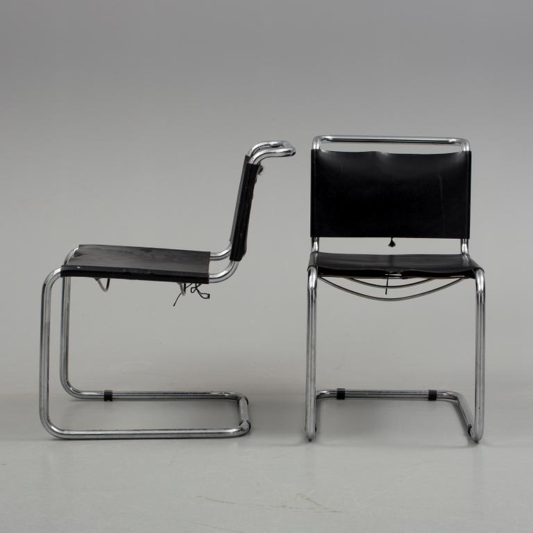 STOLAR, 7 st. Formgivna av Marcel Breuer, modell B 33. 1960-70-tal.