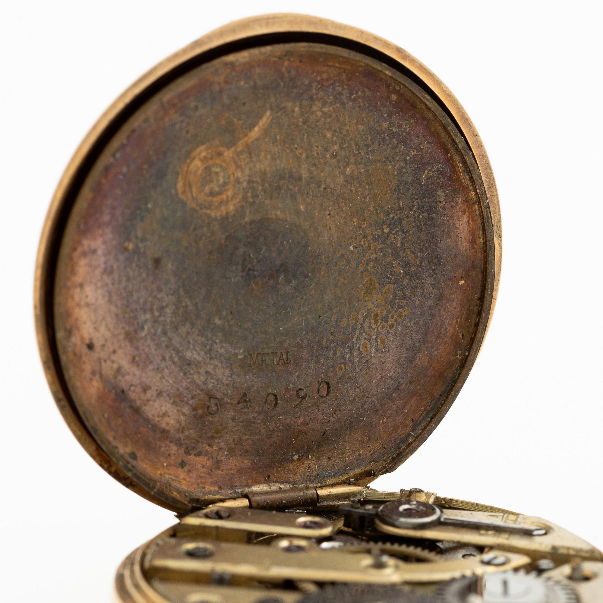 Pocket watch, 14K gold, 31 mm.