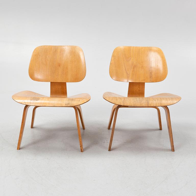 Charles & Ray Eames, armchairs, a pair, "LWC", Herman Miller, USA, 1950s/60s.