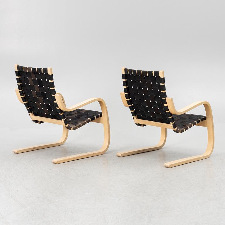 Alvar Aalto, fåtöljer, ett par, modell 406, Artek, 1980-tal.