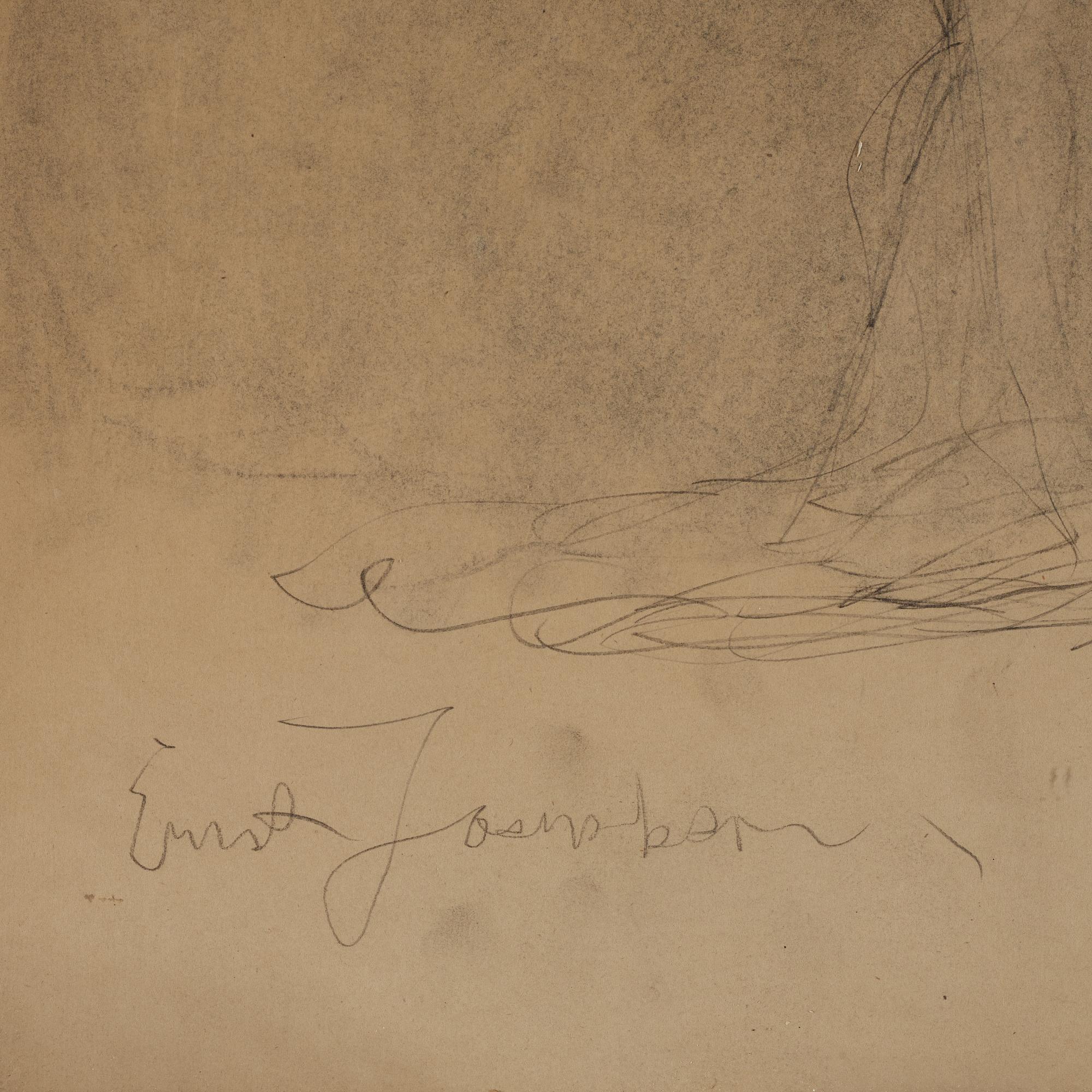 Ernst Josephson, pencil, signed Ernst Josephson and dated oktober 1873.