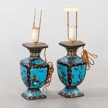 A PAIR OF Japanese CLOISONNÉ TABLE LAMPS CA 1900.