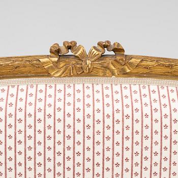 A set of four Louis XVI style furniture, late 19th century.