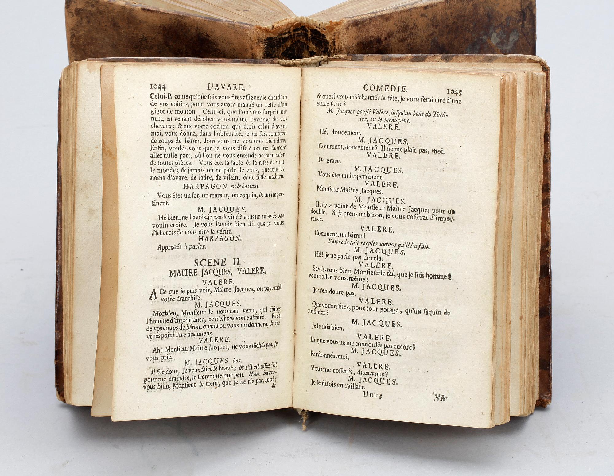 BOK, 2 vol, "Les Oeuvres de Monsieur de Moliere", Paris 1733.