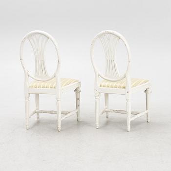 A pair of late Gustavian chairs by Lars Fahlberg, Linköping, Sweden, early 19th Century.