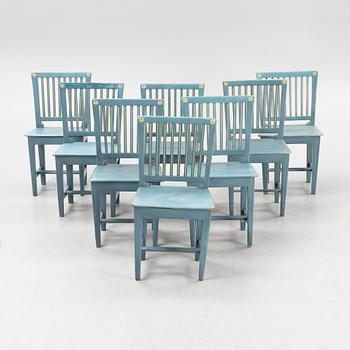 A set of eight painted chairs, 18th/19th Century.