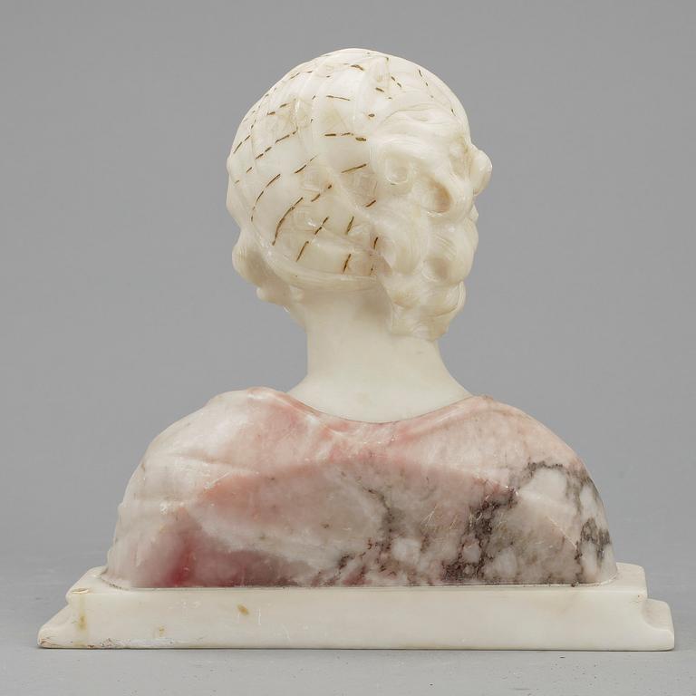 GIUSEPPE BESSI, skulptur, marmor och alabaster, signerad, omkring 1900.