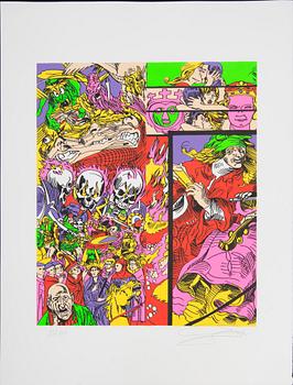 GUDMUNDUR ERRÓ, färglitografi, signerad och numrerad 95/130, daterad 1991.