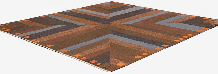 Margareta Grandin-Nettles, a carpet, flat weave, c. 278 x 275 cm, signed GLH MG.