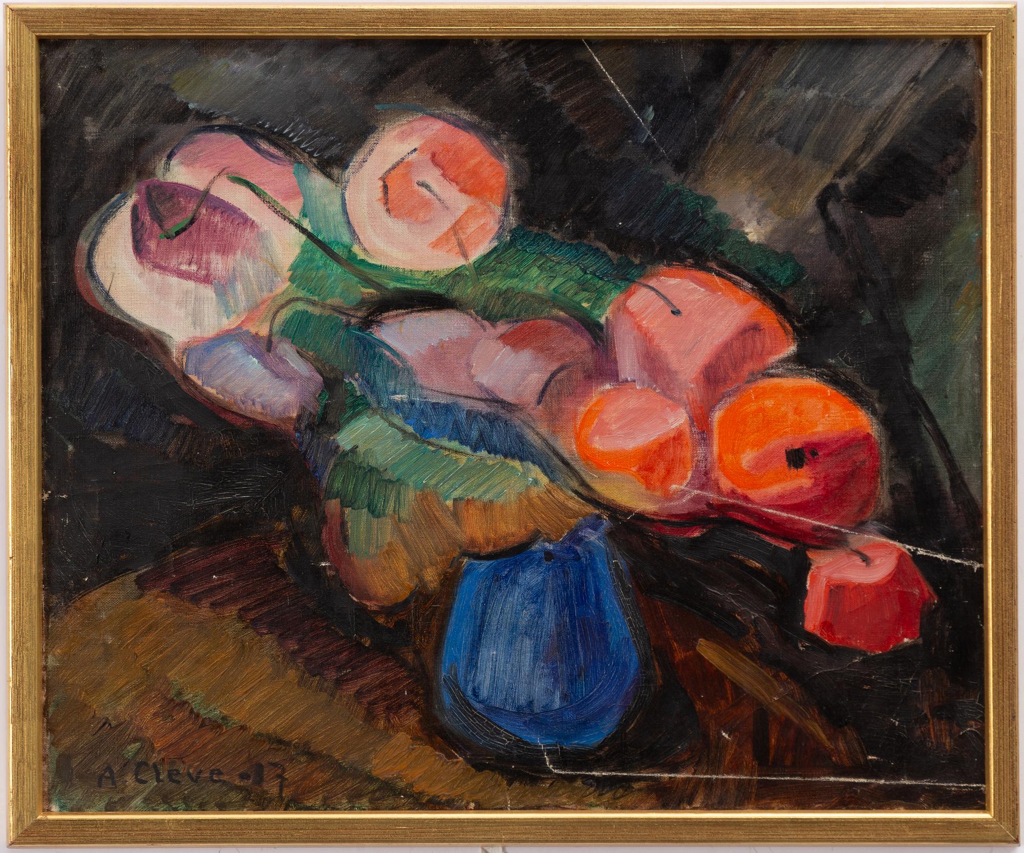 Agnes Cleve, Still life with fruit.