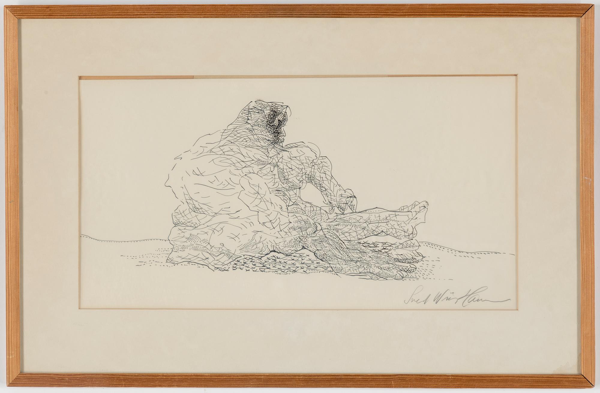 SVEND WIIG HANSEN, drawing, signed.