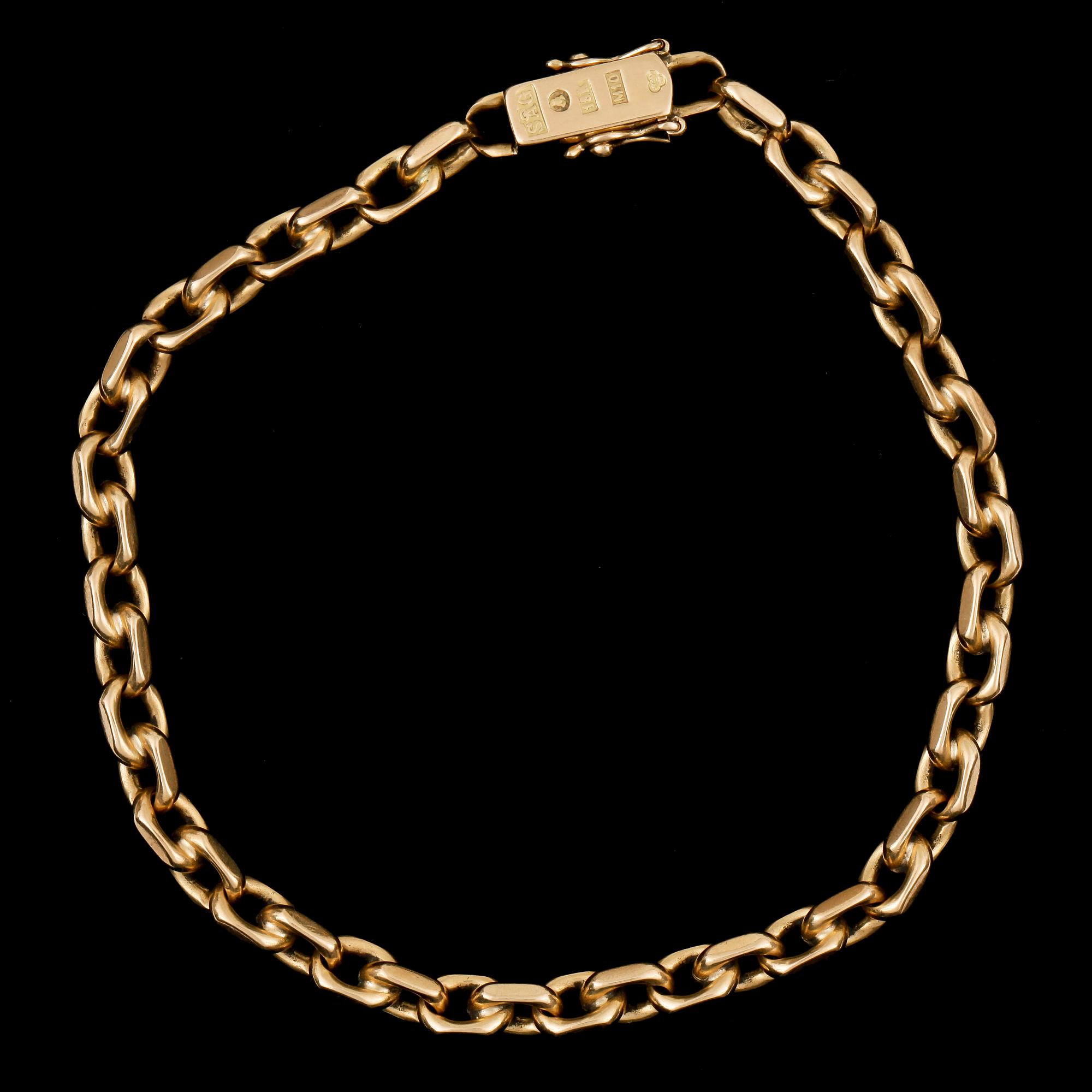 ARMBAND, ankarlänk, 18 k guld. Vikt 19 gram.